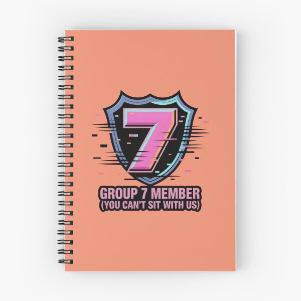 Item preview, Group 7 Member Shield Design with Glitch Number and Pop Culture Tagline designed and sold by SplashTastic.