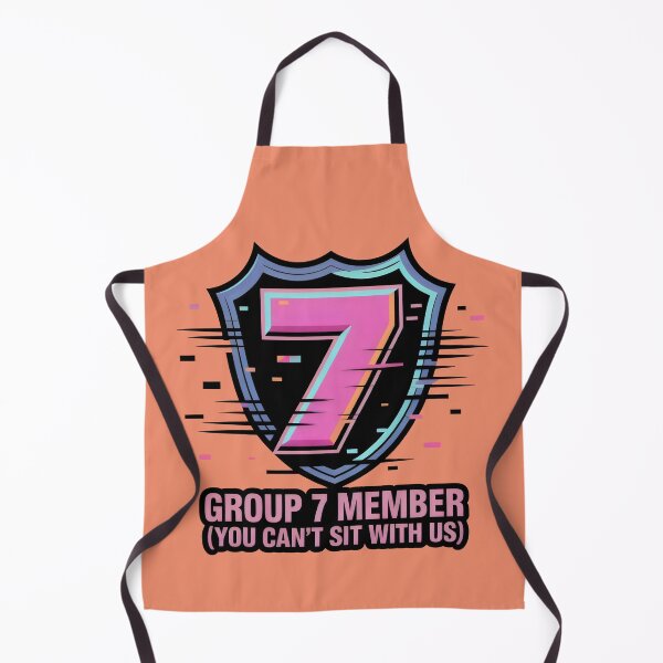 Item preview, Group 7 Member Shield Design with Glitch Number and Pop Culture Tagline designed and sold by SplashTastic.