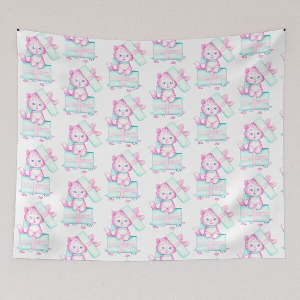 Item preview, Vintage Pink Peppermint Kitten in Gift Box designed and sold by DesignsByHumbug.