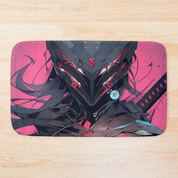 Item preview, Cyber Samurai Sentinel – Futuristic Masked Warrior Neon Art designed and sold by Dyan4.