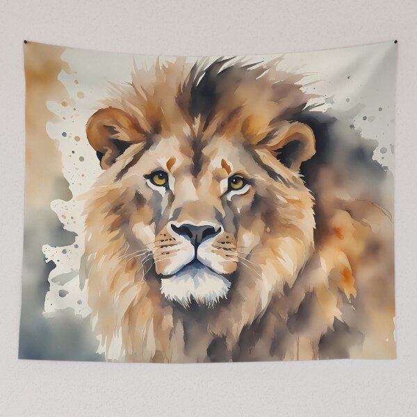 Item preview, Big Watercolor Lion Head designed and sold by CalmnessbyChoice.