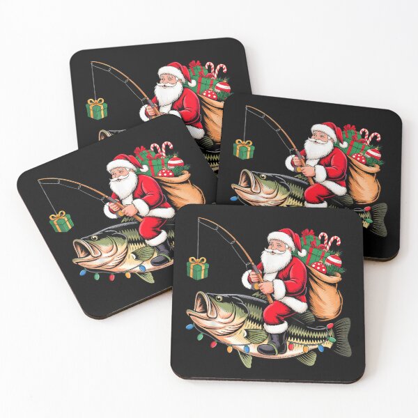 Item preview, Santa Claus Fishing On A Bass Funny Christmas Angler Gift Idea designed and sold by JolinChinn.