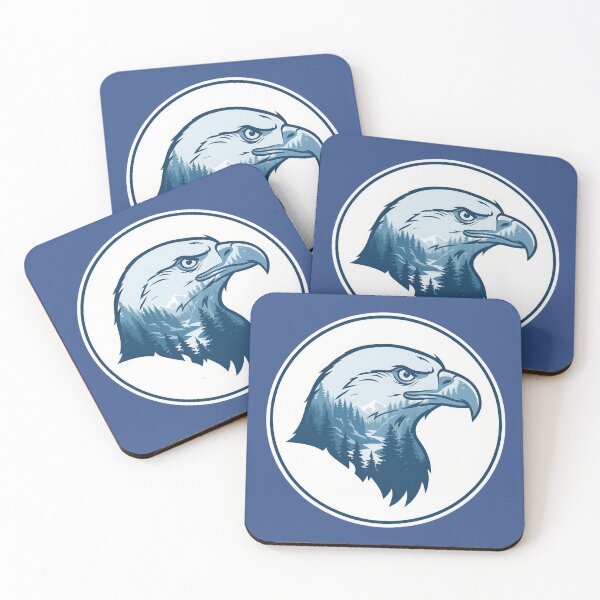 Item preview, Bald Eagle Icy Blue Taiga Forest Double Exposure Art designed and sold by CANDO ART STORE.