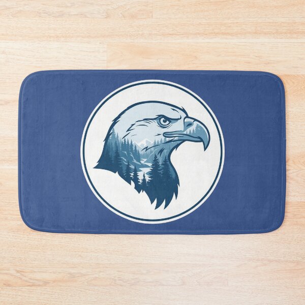 Item preview, Bald Eagle Icy Blue Taiga Forest Double Exposure Art designed and sold by CANDO ART STORE.
