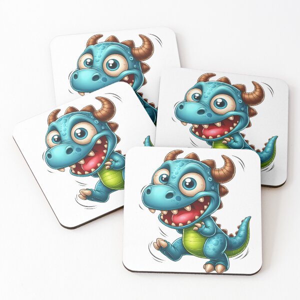 Item preview, Cute Blue Dragon Cartoon – Adorable Baby Dragon with Horns Funny Kawaii Fantasy Character designed and sold by LunaPixelStudio.
