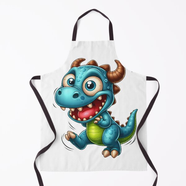 Item preview, Cute Blue Dragon Cartoon – Adorable Baby Dragon with Horns Funny Kawaii Fantasy Character designed and sold by LunaPixelStudio.