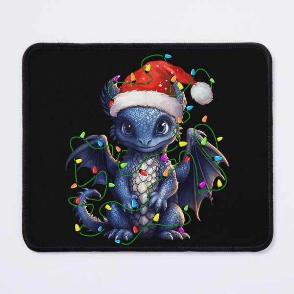 Item preview, Cute Baby Dragon Wrapped In Christmas Lights Fantasy Holiday Art designed and sold by GenioFin.