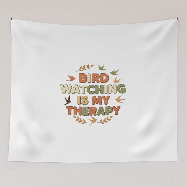 Item preview, Birdwatching Is My Therapy – Retro Vintage Birdwatcher Quote T-Shirt & Sticker designed and sold by NatureNookTees.