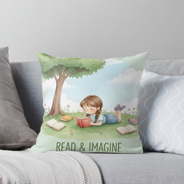Item preview, Cozy Watercolor Girl Reading: Read & Imagine Childhood Adventure under a  Tree designed and sold by VibranPalette.