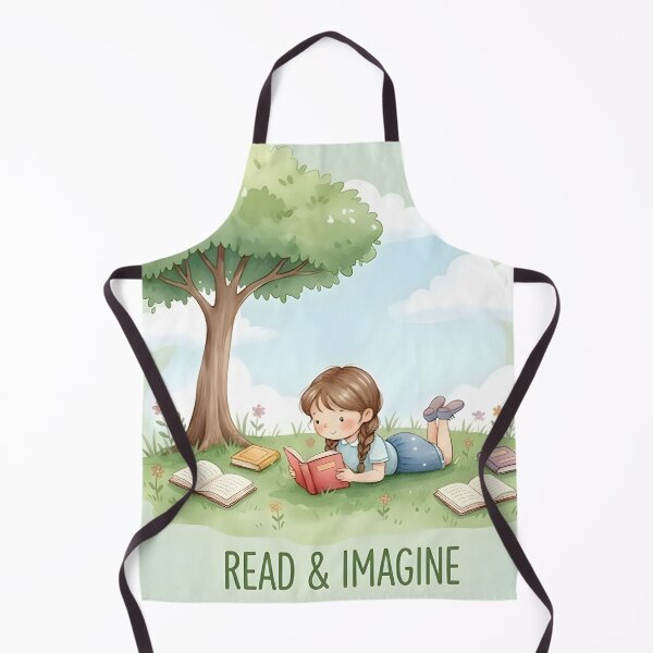 Item preview, Cozy Watercolor Girl Reading: Read & Imagine Childhood Adventure under a Tree designed and sold by VibranPalette.