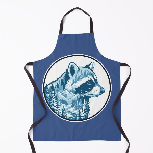 Item preview, Clever Raccoon Icy Blue Taiga Forest Double Exposure Art designed and sold by CANDO ART STORE.