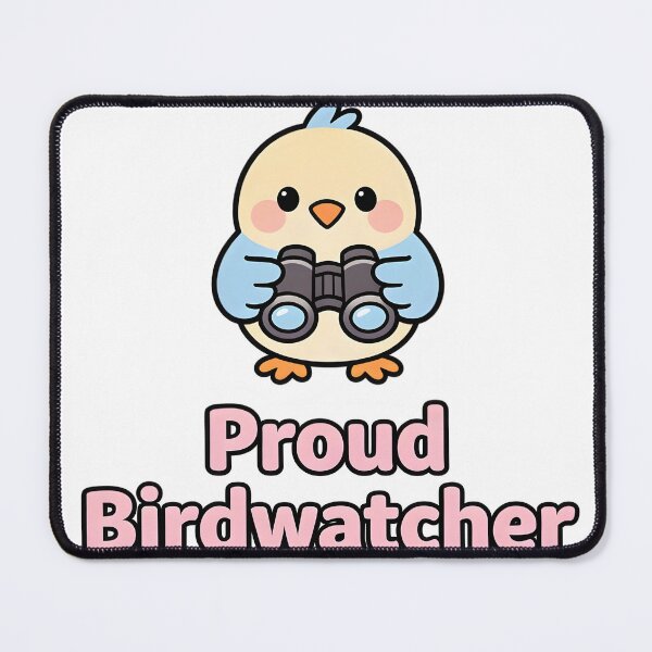 Item preview, Proud Birdwatcher Cute Bird Mascot – Kawaii Bird Watching Sticker & T-Shirt designed and sold by NatureNookTees.