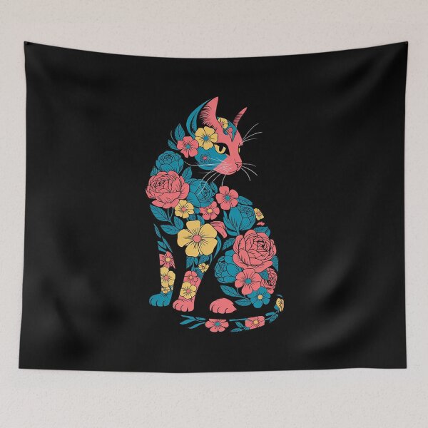 Item preview, Floral Cat Silhouette Womens Girls  designed and sold by MyzoToyota.