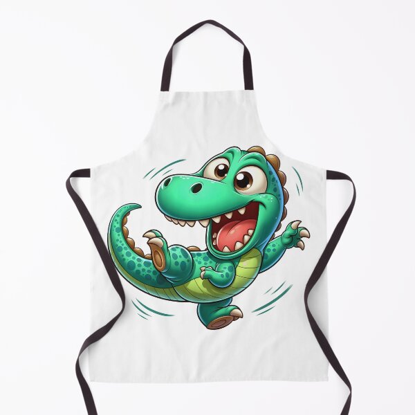 Item preview, Cute Green Cartoon Dinosaur – Funny Smiling Dino Character designed and sold by LunaPixelStudio.