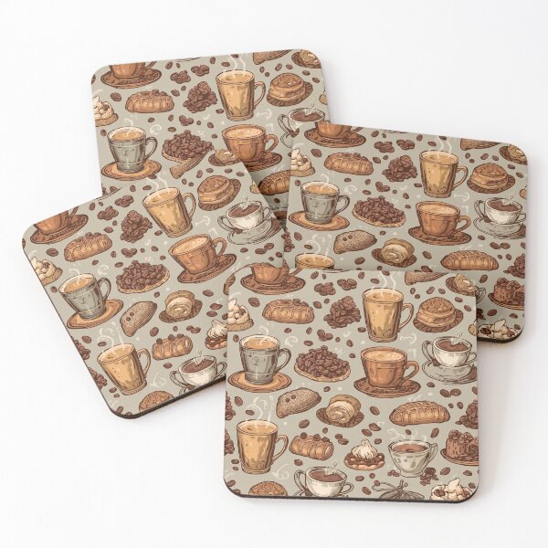 Item preview, Coffee & Pastry Pattern | Cute Bakery Seamless Design designed and sold by KiValuate.