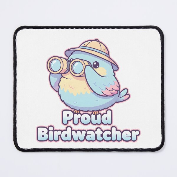 Item preview, Happy Birdwatcher Cute Bird Mascot – Kawaii Bird Watching Sticker & T-Shirt designed and sold by NatureNookTees.