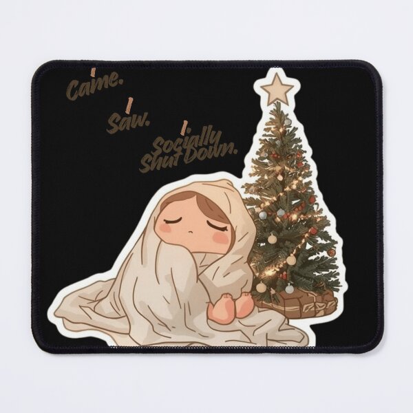 Item preview, I Came. I Saw. I Socially Shut Down – Holiday Introvert Humor, Female Character designed and sold by PIXelayDesigns.