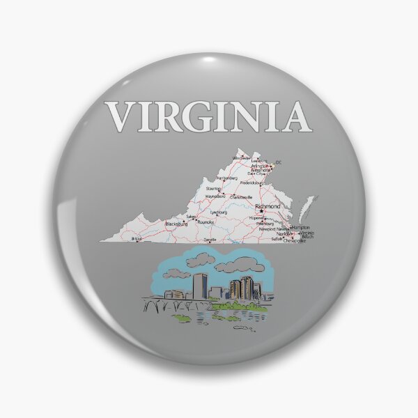 Item preview, Virginia State Map & Richmond Skyline T-Shirt Design designed and sold by mashmosh.