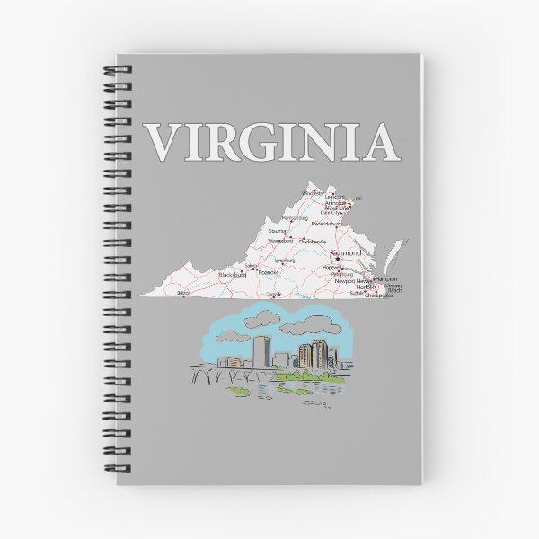 Item preview, Virginia State Map & Richmond Skyline T-Shirt Design designed and sold by mashmosh.