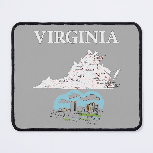 Item preview, Virginia State Map & Richmond Skyline T-Shirt Design designed and sold by mashmosh.