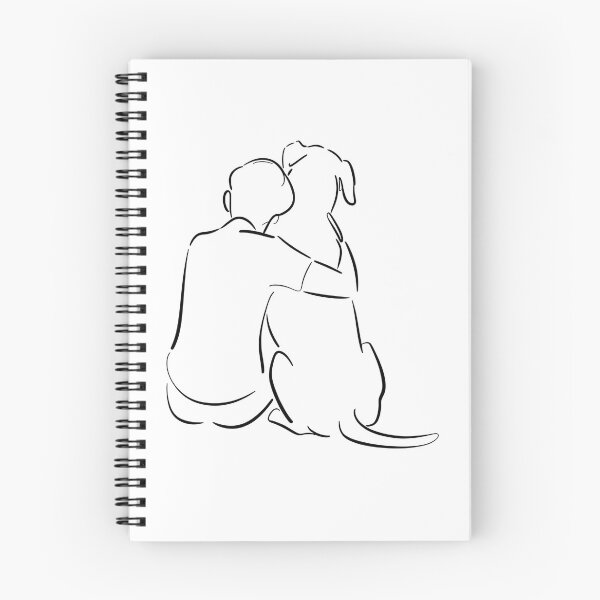 Item preview, rescue dog - shelter volunteer - minimal line art – dog line art - one line drawing - animal rescue - dog adoption - shelter worker - service dog handler - therapy dog - working dog - dog hug designed and sold by JansenGS.