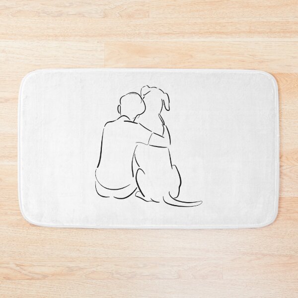 Item preview, rescue dog - shelter volunteer - minimal line art – dog line art - one line drawing - animal rescue - dog adoption - shelter worker - service dog handler - therapy dog - working dog - dog hug designed and sold by JansenGS.