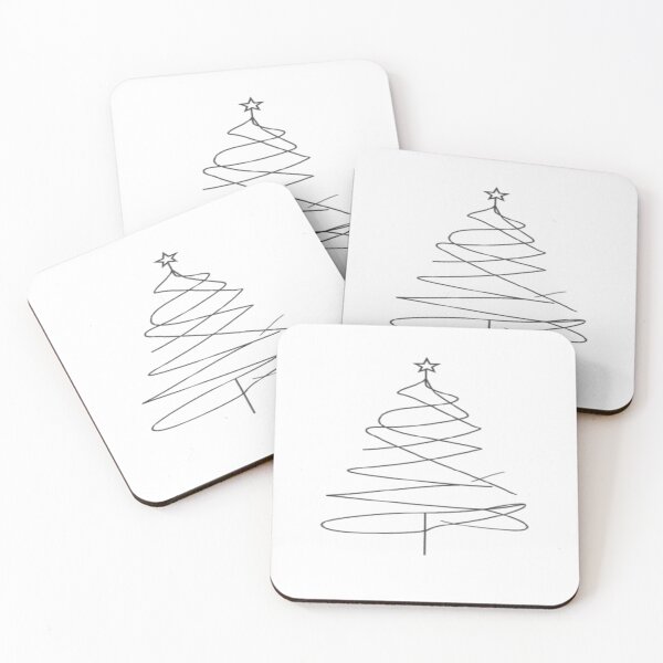 Item preview, Single Line Christmas Tree Illustration designed and sold by mari0n980.