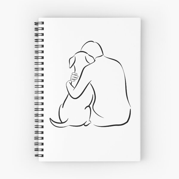 Item preview, rescue dog - shelter volunteer - minimal line art – dog line art - one line drawing - animal rescue - dog adoption - shelter worker - service dog handler - therapy dog - working dog - dog hug designed and sold by JansenGS.
