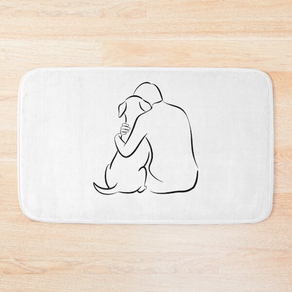 Item preview, rescue dog - shelter volunteer - minimal line art – dog line art - one line drawing - animal rescue - dog adoption - shelter worker - service dog handler - therapy dog - working dog - dog hug designed and sold by JansenGS.