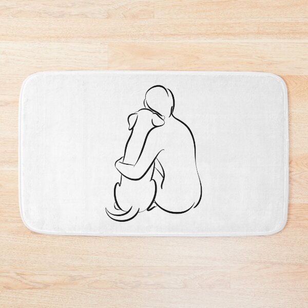 Item preview, rescue dog - shelter volunteer - minimal line art – dog line art - one line drawing - animal rescue - dog adoption - shelter worker - service dog handler - therapy dog - working dog - dog hug designed and sold by JansenGS.