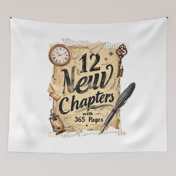 Item preview, Vintage 12 New Chapters with 365 Pages | New Year Quotes designed and sold by crizzysketch.