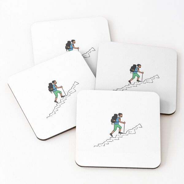 Item preview, Minimalist Hiking Sticker – Solo Backpacker Climbing Mountain Trail designed and sold by Activity01.