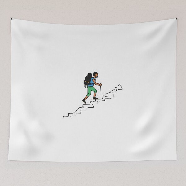 Item preview, Minimalist Hiking Sticker – Solo Backpacker Climbing Mountain Trail designed and sold by Activity01.