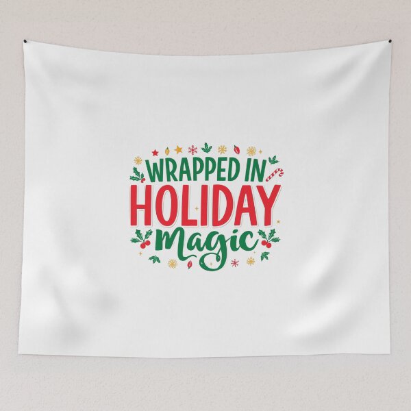Item preview, Wrapped in Holiday Magic – Festive Christmas Typography Design designed and sold by Graphic Therapist.