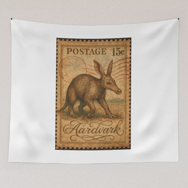 Item preview, Philatelic Wild: Aardvark Elegance in Vintage Stamp Form designed and sold by ForeverPrintsOK.