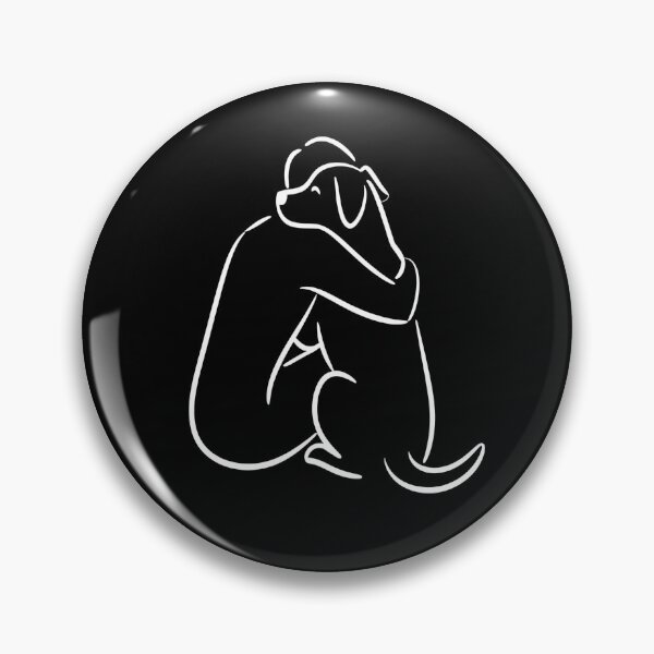 Item preview, rescue dog - shelter volunteer - minimal line art – dog line art - one line drawing - animal rescue - dog adoption - shelter worker - service dog handler - therapy dog - working dog - dog hug designed and sold by JansenGS.