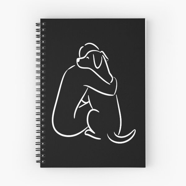 Item preview, rescue dog - shelter volunteer - minimal line art – dog line art - one line drawing - animal rescue - dog adoption - shelter worker - service dog handler - therapy dog - working dog - dog hug designed and sold by JansenGS.