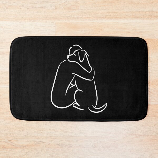 Item preview, rescue dog - shelter volunteer - minimal line art – dog line art - one line drawing - animal rescue - dog adoption - shelter worker - service dog handler - therapy dog - working dog - dog hug designed and sold by JansenGS.
