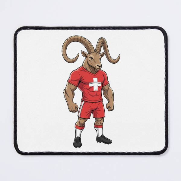 Item preview, Strong Swiss Ibex Football Mascot 2026 designed and sold by ArtByKatti.