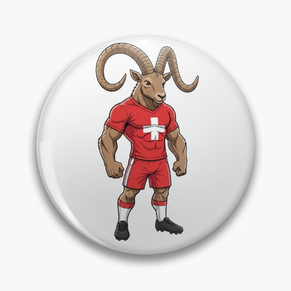 Item preview, Strong Swiss Ibex Football Mascot 2026 designed and sold by ArtByKatti.