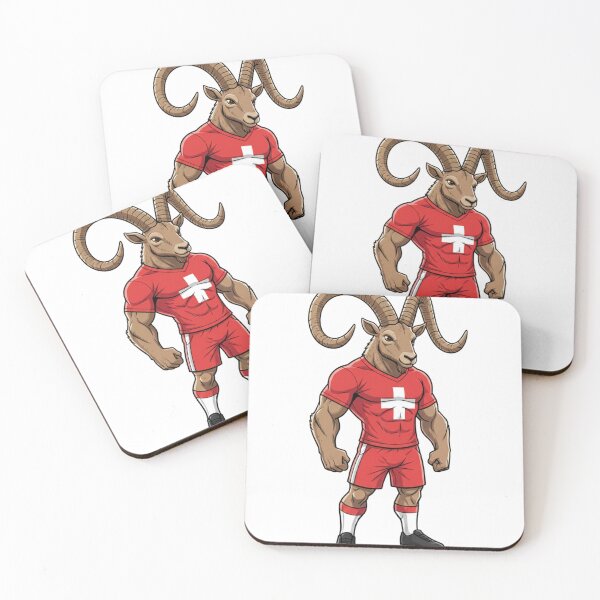 Item preview, Strong Swiss Ibex Football Mascot 2026 designed and sold by ArtByKatti.