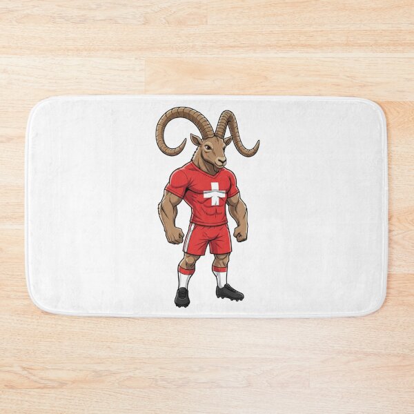Item preview, Strong Swiss Ibex Football Mascot 2026 designed and sold by ArtByKatti.