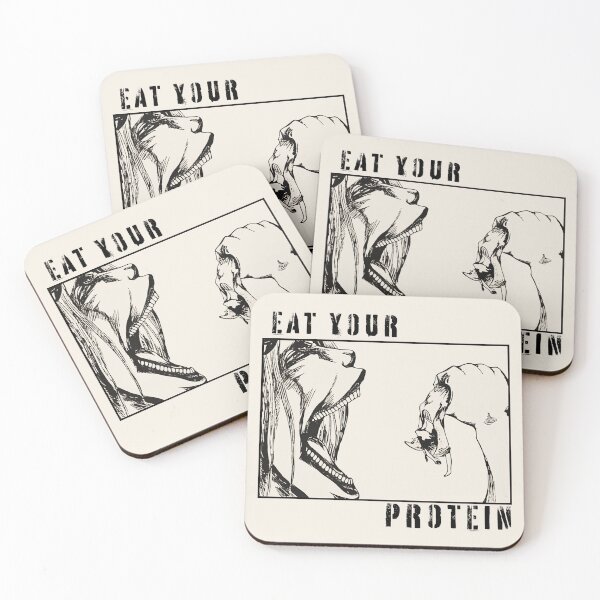 Item preview, Eat Your Protein Anime Illustration – Dark Manga Gym Motivation Art designed and sold by thudoando.
