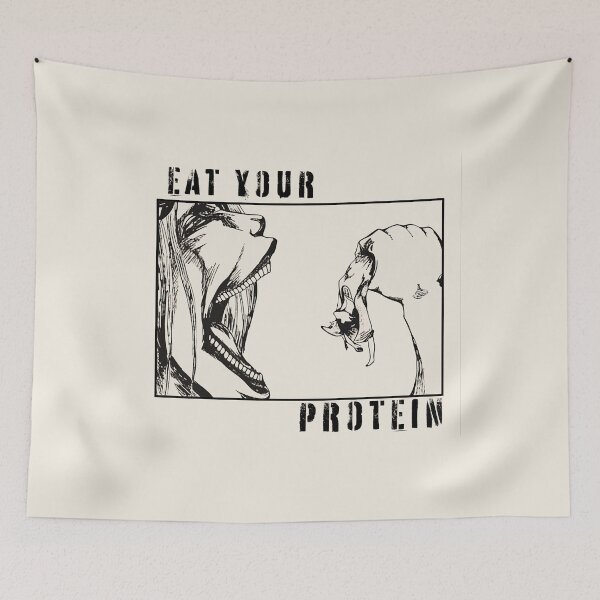 Item preview, Eat Your Protein Anime Illustration – Dark Manga Gym Motivation Art designed and sold by thudoando.