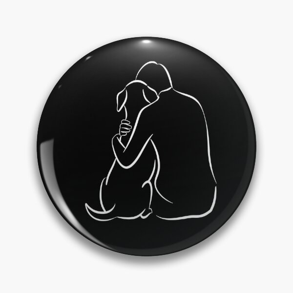 Item preview, rescue dog - shelter volunteer - minimal line art – dog line art - one line drawing - animal rescue - dog adoption - shelter worker - service dog handler - therapy dog - working dog - dog hug designed and sold by JansenGS.