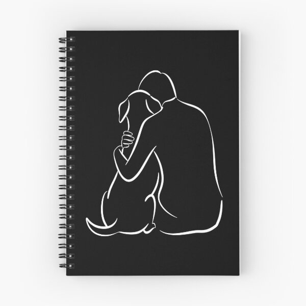 Item preview, rescue dog - shelter volunteer - minimal line art – dog line art - one line drawing - animal rescue - dog adoption - shelter worker - service dog handler - therapy dog - working dog - dog hug designed and sold by JansenGS.