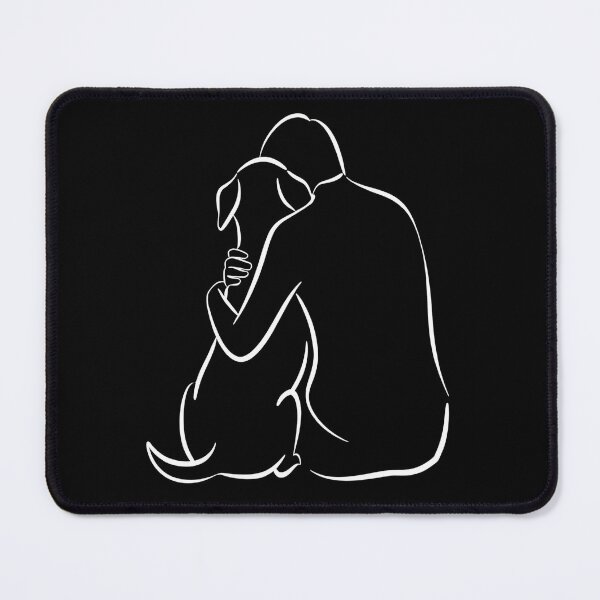Item preview, rescue dog - shelter volunteer - minimal line art – dog line art - one line drawing - animal rescue - dog adoption - shelter worker - service dog handler - therapy dog - working dog - dog hug designed and sold by JansenGS.