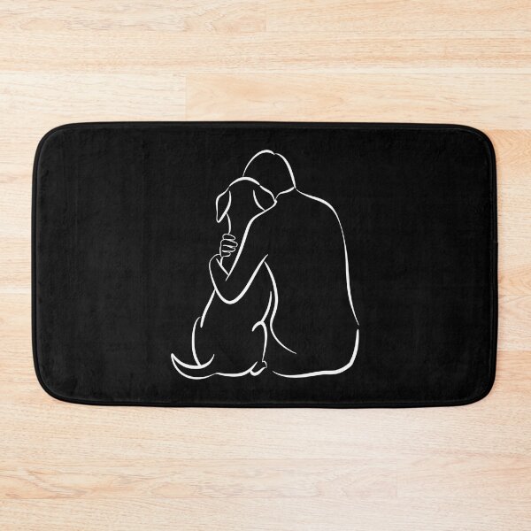 Item preview, rescue dog - shelter volunteer - minimal line art – dog line art - one line drawing - animal rescue - dog adoption - shelter worker - service dog handler - therapy dog - working dog - dog hug designed and sold by JansenGS.