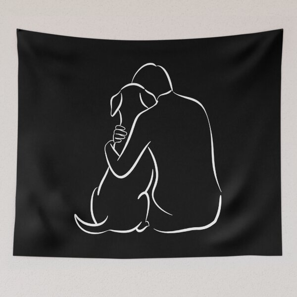 Item preview, pet memorial - pet loss - dog memorial - in loving memory - shelter volunteer - dog line art - forever loved - senior dog - special needs dog - one line drawing - minimal line art designed and sold by JansenGS.