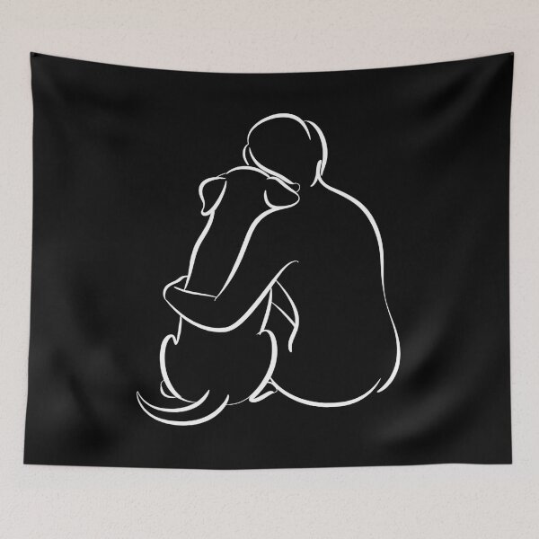 Item preview, pet memorial - pet loss - dog memorial - in loving memory - shelter volunteer - dog line art - forever loved - senior dog - special needs dog - one line drawing - minimal line art designed and sold by JansenGS.
